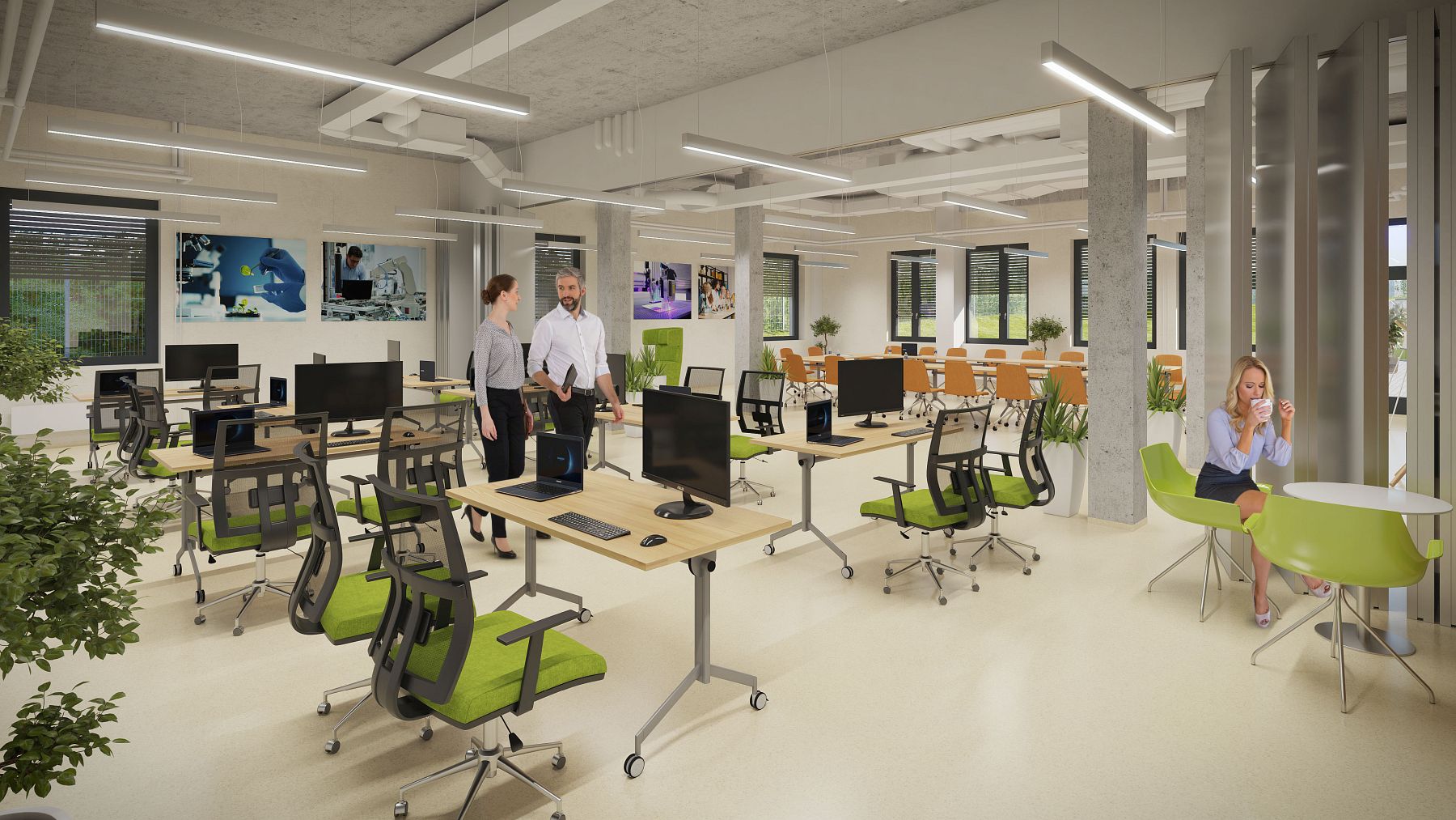 Coworkingový prostor KIC KK, lidé při práci